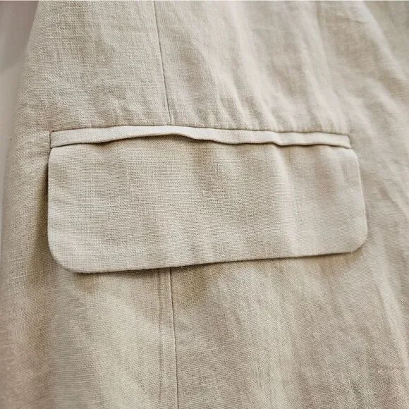 NWT Ellen Tracy Linen Relaxed Fit Oversized Blazer Jacket in Oatmeal Twill L - Picture 9 of 12